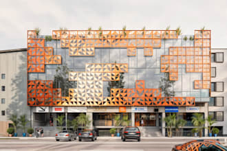 create professional exterior 3d design of buildings