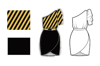draw illustrations and patterns of dresses