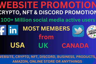 promote and advertise website, discord, business, nft, crypto, product, any link