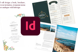 design a book, brochure, invitation, catalogue, menu in indesign