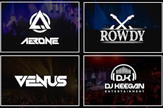2 dj music logo and band musician singer design band, edm, 12 hour delivery