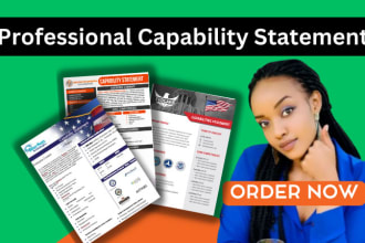 design 1 page capability statement for federal government contractors business