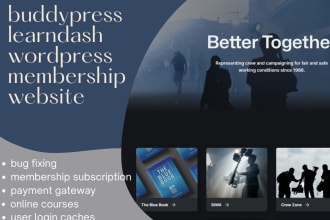 design buddypress learndash wordpress membership website
