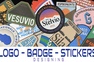 design clean badge, patch, round sticker, label,logo design