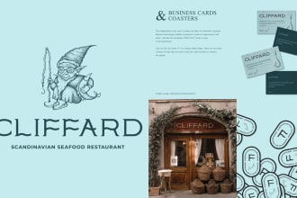 do custom hand drawn logo design with a brand style guide