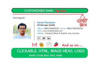design your email signature with hyperlink and html