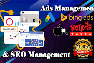 do complete SEO and ads management for google, apple, bing maps, and yelp