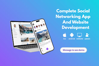 build social networking app or website, dating app, and live video streaming