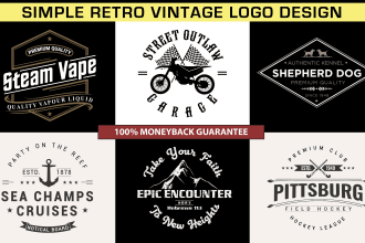 do simple retro vintage logo in 24 hours
