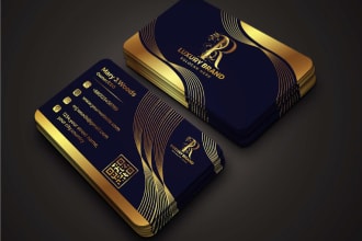 create luxury business card design with qr code