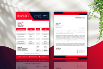 design invoice, price list, letterhead, and form