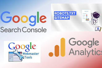 setup google analytics and search console,webmaster tools