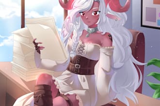 anime art illustration, pfp, fanart, concept art, vtuber, and character design
