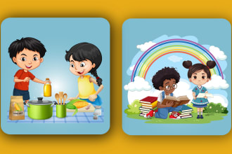 illustrate children storybooks for your script