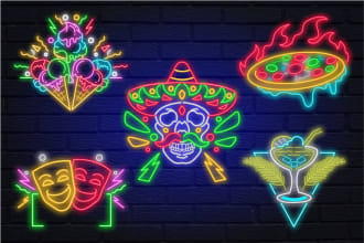 design custom neon logo for your business games,twitch,etc