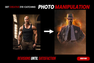 do high end creative photo manipulation, creative photoshop, face swap