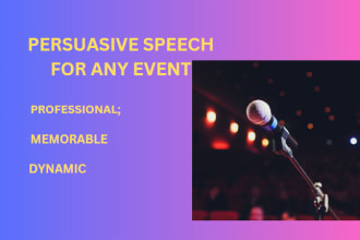 write wedding, funny, persuasive or motivational speech writing