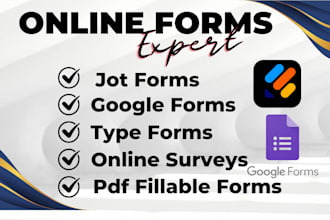 create cognito form, google form, typeform, jotform in 6hours