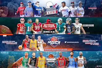 design amazing sport youtube banner and logo