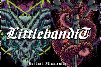 draw dark art illustration metal album cover
