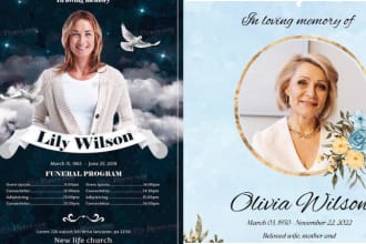 design amazing event,church,obituary funeral flyers