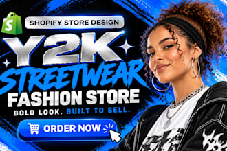 design shopify streetwear clothing store y2k shopify website