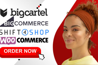 do product upload and listing for big cartel shift4shop and website design