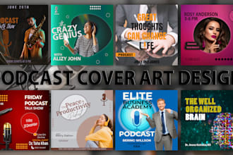 design podcast cover art and logo professionally