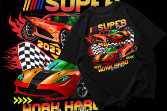 draw offroad car, truck, racing car illustration t shirt