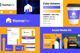 do professional modern logo and branding kit design with brand style guide