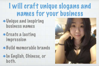 craft unique slogans and names for your business