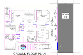 draw, redraw 2d architectural floor plan, pdf and jpg to dwg
