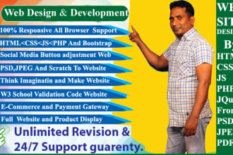 do website design  development by HTML,CSS,js,PHP and jquery