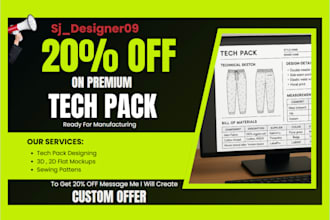 design fashion apparel clothing techpack and flat sketches