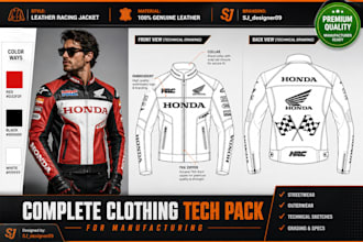 design fashion apparel clothing techpack and flat sketches
