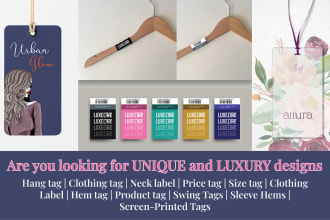design luxury hang tags, clothing labels, and product tag designs