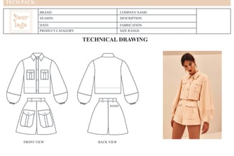 create fashion tech pack include details