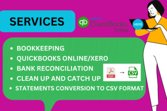 do pdf to csv conversion and bookkeeping in quickbooks online and xero
