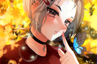 draw illustration for anime, game, vtuber with anime style