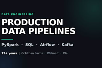 build production pyspark, python and sql data pipelines