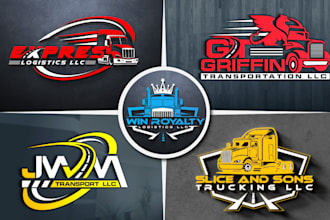create best quality logistics transport trucking cargo automotive logo