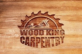 create best quality furniture, wood, carpentry and woodworking logo