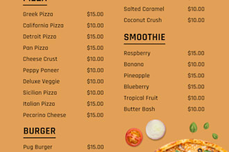 do make professional food menu and posters for you