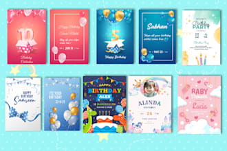 design a classy wedding invitation card or baby shower