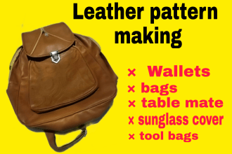 create sewing leather items patterns template for you