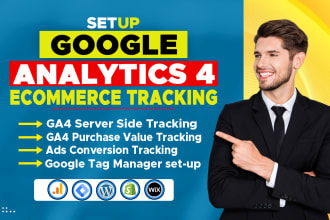 setup google analytics 4,server side ga4 ecommerce tracking via GTM