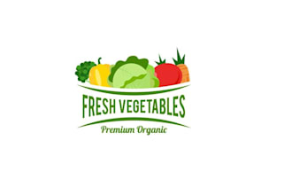 design creative vegetable farm and tree garden logo