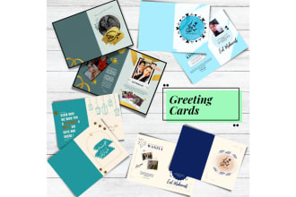 design birthday, greeting, invitation folded, single card