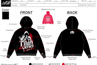 create fashion clothing tech pack, and apparel design