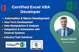 be your expert for excel vba automation and macros